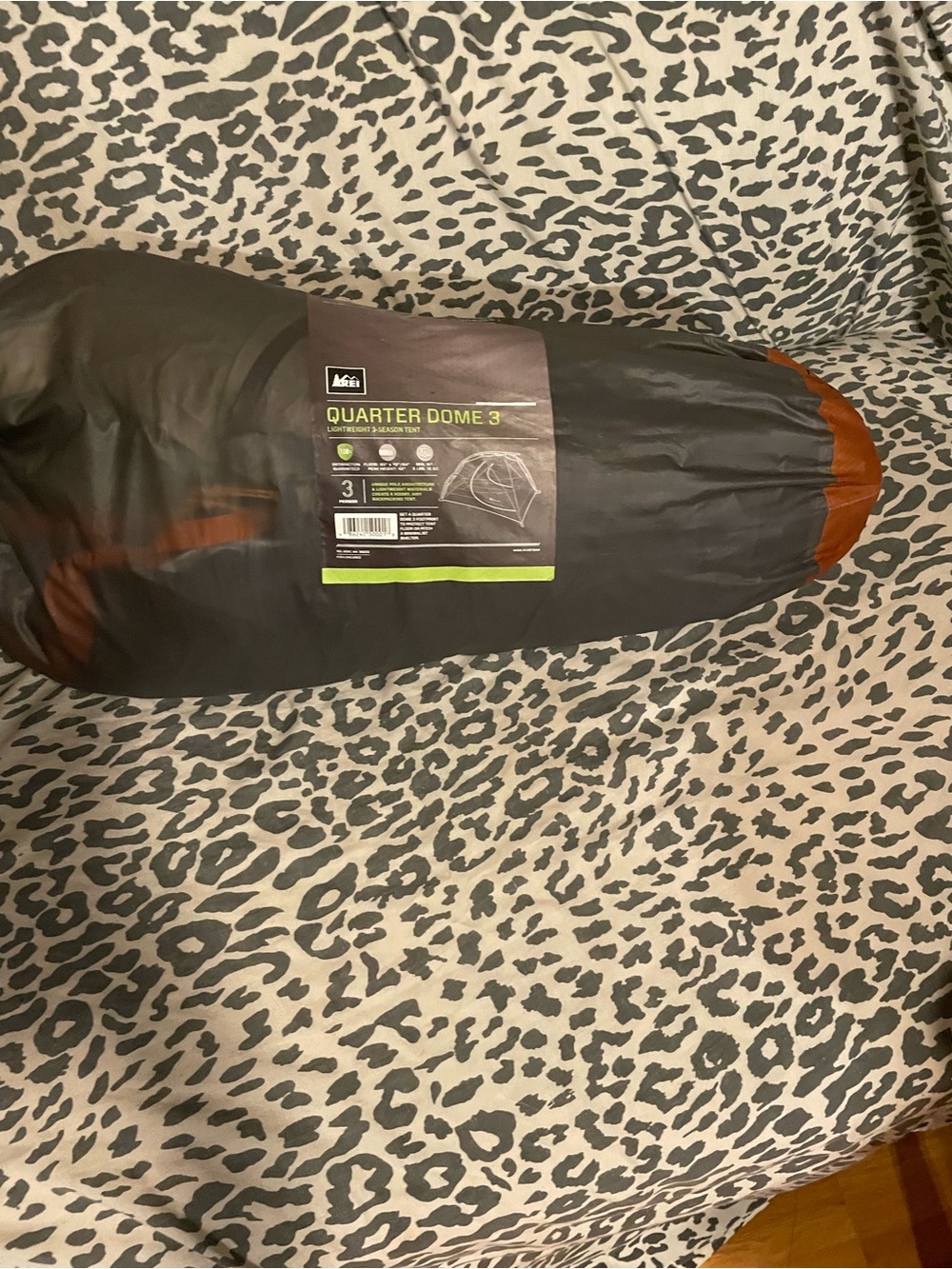 REI Duffel-Style Stuff Sack in Dark Gray with Orange Accents